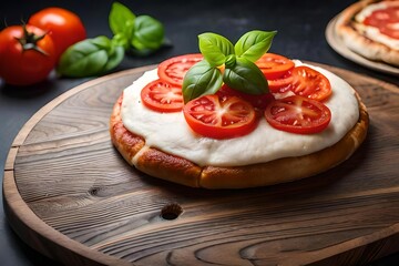 Fototapeta na wymiar pizza, food, cheese, Italian, tomato, gourmet, cook