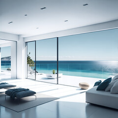 Obraz na płótnie Canvas Modern minimalist luxury Villa. AI generated illustration