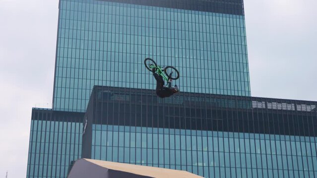person riding a bike