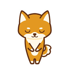 丁寧にお辞儀をする柴犬