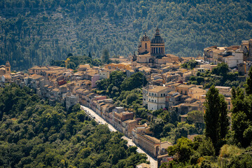 Fototapeta na wymiar The panoramic view of old town of Ragusa Ibla in Sicily.