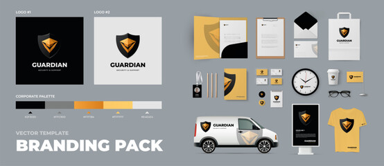 Premium Brand Design Package: Vector Logo, Corporate Identity, Folder, Business Cards and More - Professional, Modern, and Versatile Design Assets for Your Business Success