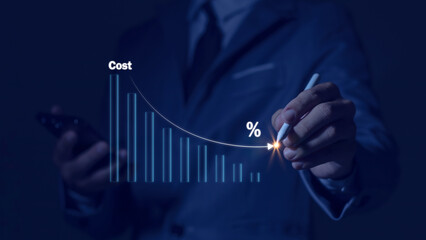 cost reduction cost reduction cost optimization business concept. - obrazy, fototapety, plakaty