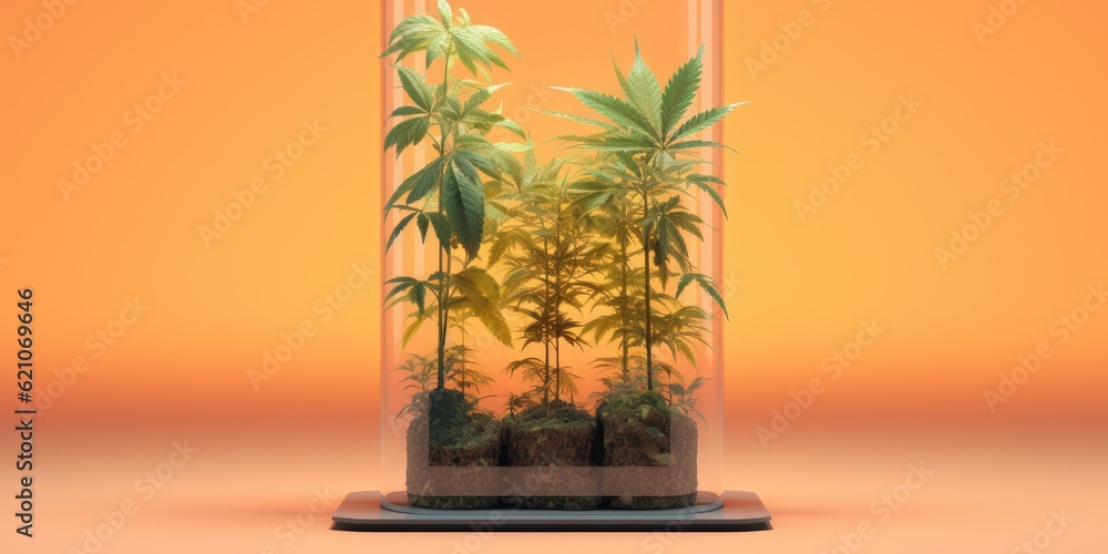 Canvas Prints growing cannabis plants inside. made using generative ai tools