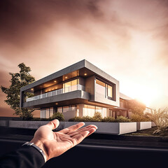 Negocio real estate entrega casa