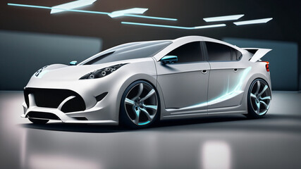 Obraz na płótnie Canvas A futuristic electric car