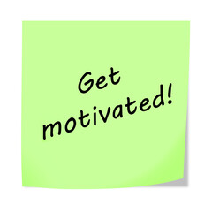 Get motivated 3d illustration post note reminder with clipping path