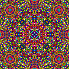 Bright multicolor kaleidoscope seamless pattern