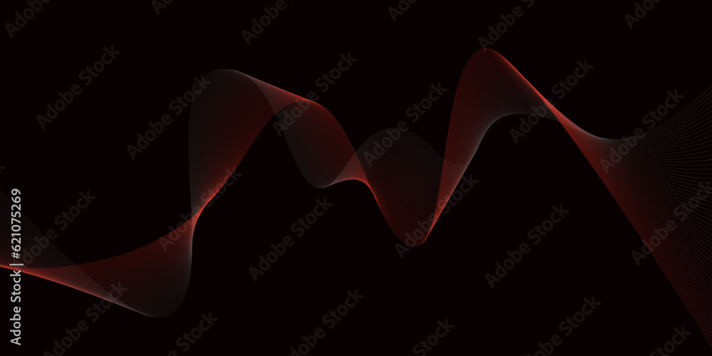 Aufkleber creative red wave texture or background. curved smooth lines created by bend tool. abstract isolated