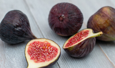 figs on a wooden board