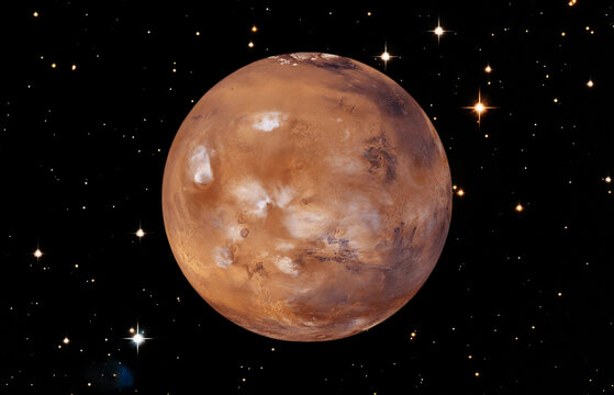 Mars and free space. The elements of this image furnished by NASA.