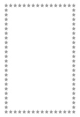 Silver metal frame isolated on white. Vector frame with stars