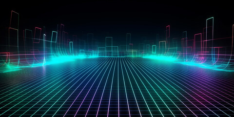 beautiful 3D hologram on a dark background. Generative AI