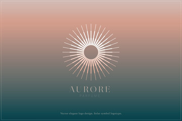 Celestial logo design, Star logotype, Planet, Space, Universe, Minimal Minimalistic, Sun, Rays, Satelite emblem