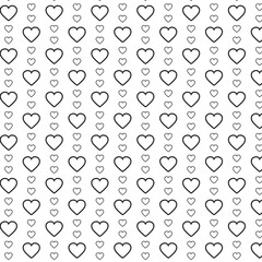 black and white seamless heart pattern