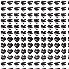 black and white seamless heart pattern