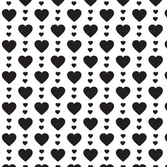 Fototapeta premium black and white seamless heart pattern