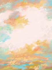 Obraz na płótnie Canvas Impressionistic Bright & Vibrant Sunset Cloudscape- Digital Painting, Illustration, Art, Artwork, Background, Backdrop, Wallpaper, Background, Backdrop, Design, Social Media Post, Publications, ad