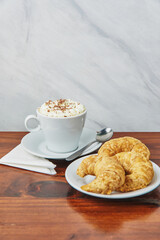 Latte with croissants