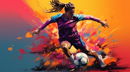Fototapeta na wymiar Frauenfußball, Fußball, Sport, Frauen, WM, erstellt mit Generative AI