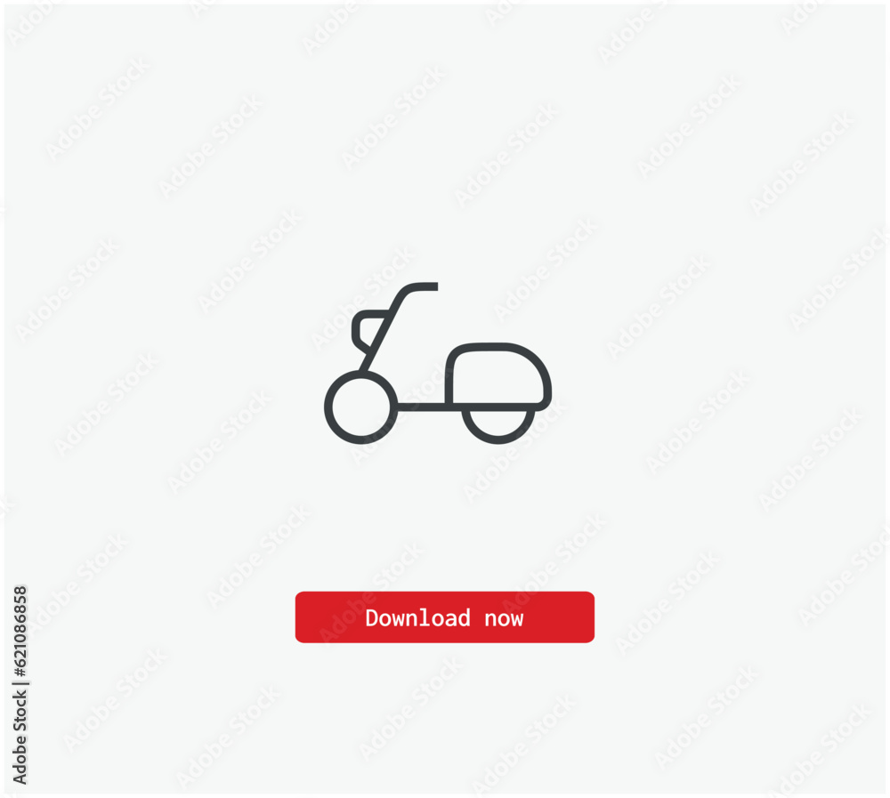 Poster scooter vector icon. symbol in line art style for design, presentation, website or mobile apps eleme