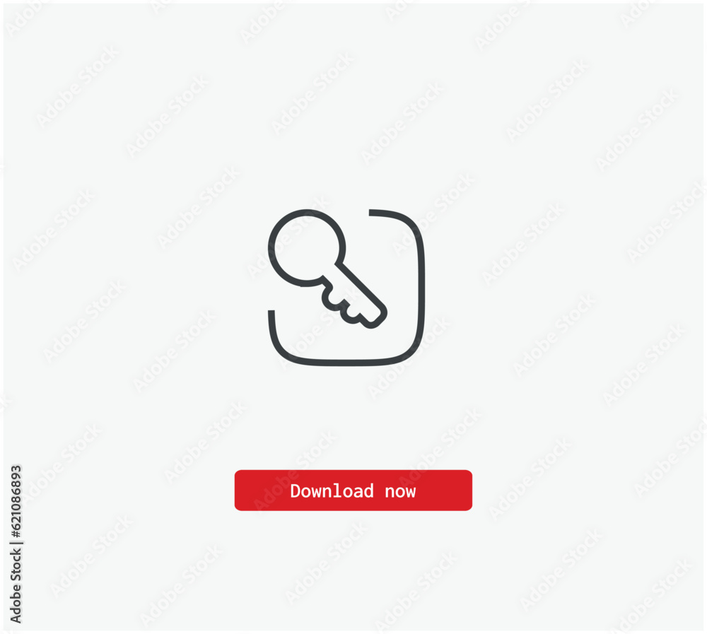 Poster key vector icon. symbol in line art style for design, presentation, website or mobile apps elements,