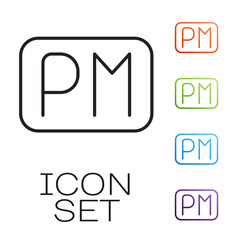 Black line Day time icon isolated on white background. Time symbol. Set icons colorful. Vector