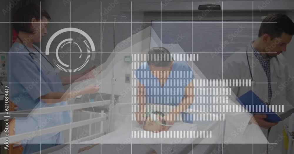 Poster animation of data processing over diverse doctors