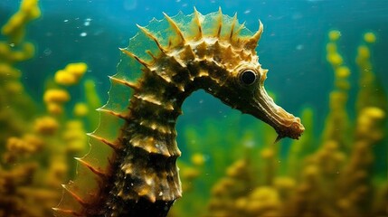 The slender seahorse, sometimes referred to as the long-nosed seahorse (Hippocampus reidi). wildlife species