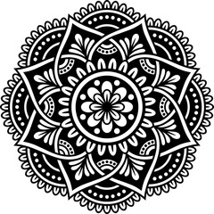 Mandala. Highly detailed ornamental design. Tattoo, print, design element, for coloring book pages