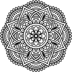 Mandala. Highly detailed ornamental design. Tattoo, print, design element, for coloring book pages