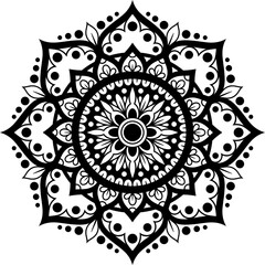 Mandala. Highly detailed ornamental design. Tattoo, print, design element, for coloring book pages