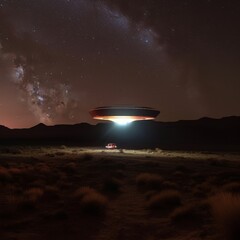 sighting illuminated circulator alien ship in the desert