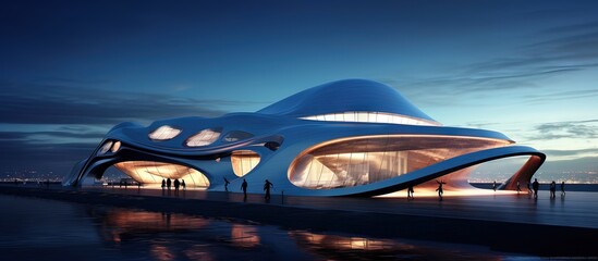 Obraz premium Traffic on the bridge. AI generated art illustration.