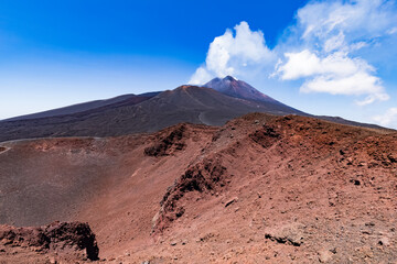 Smoke from the Etna volcano, Sicily, Italy