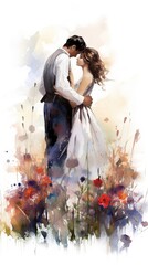 Fototapeta na wymiar The Dance of Love A Graceful Oil Painting Depicting a Gorgeous Couple