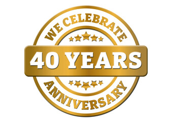 We celebrate 40 years anniversary golden sticker