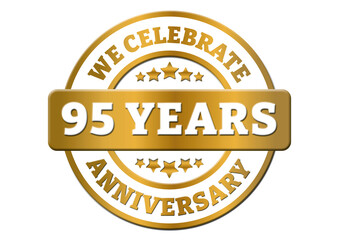 We celebrate 95 years anniversary golden sticker