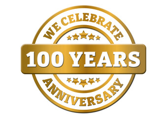 We celebrate 100 years anniversary golden sticker