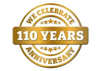 We celebrate 110 years anniversary golden sticker