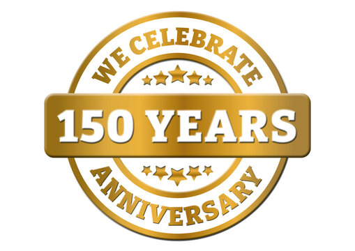We celebrate 150 years anniversary golden sticker