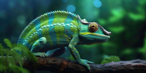 Fototapeta premium Green chameleon. made using generative AI tools