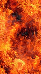 Image of a realistic solid flame burning. Fire background. Mobile orientation aspect ratio.
