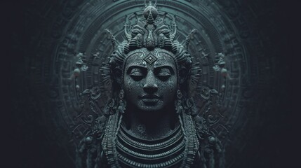 Naklejka na ściany i meble Black Lord Shiva special for Maha Shivaratri. made using generative AI tools