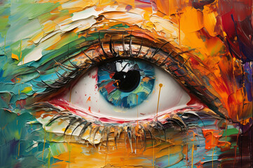 human eye, oil painting of the human eye