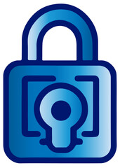 Electric Blue Lock Depicting Cybersecurity Concept