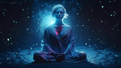 Woman meditating in lotus position