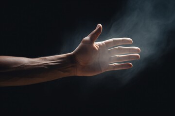 Fototapeta na wymiar AI generated hands showing an open palm