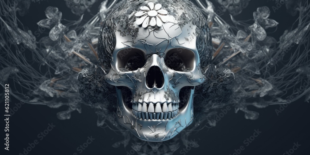 Poster skull bones of a pirate. made using generative ai tools