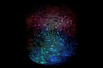 Securing Digital Identity: Abstract cyber security fingerprint, Generative AI